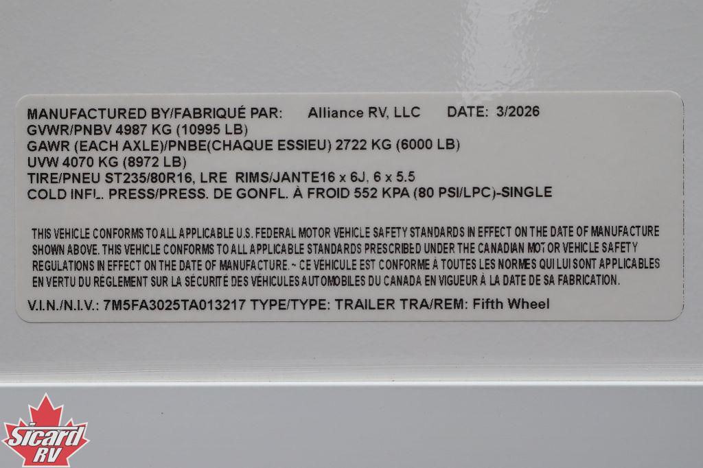 2026 ALLIANCE AVENUE ALL-ACCESS SERIES 25RL