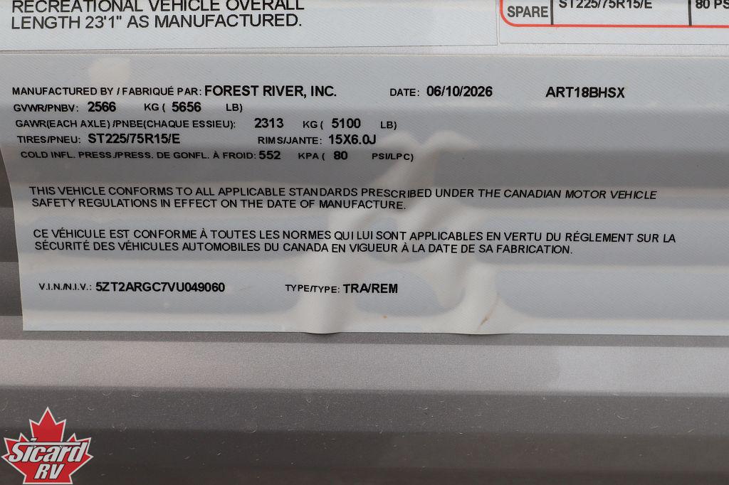 2027 FOREST RIVER AURORA LIGHT 18BHSX