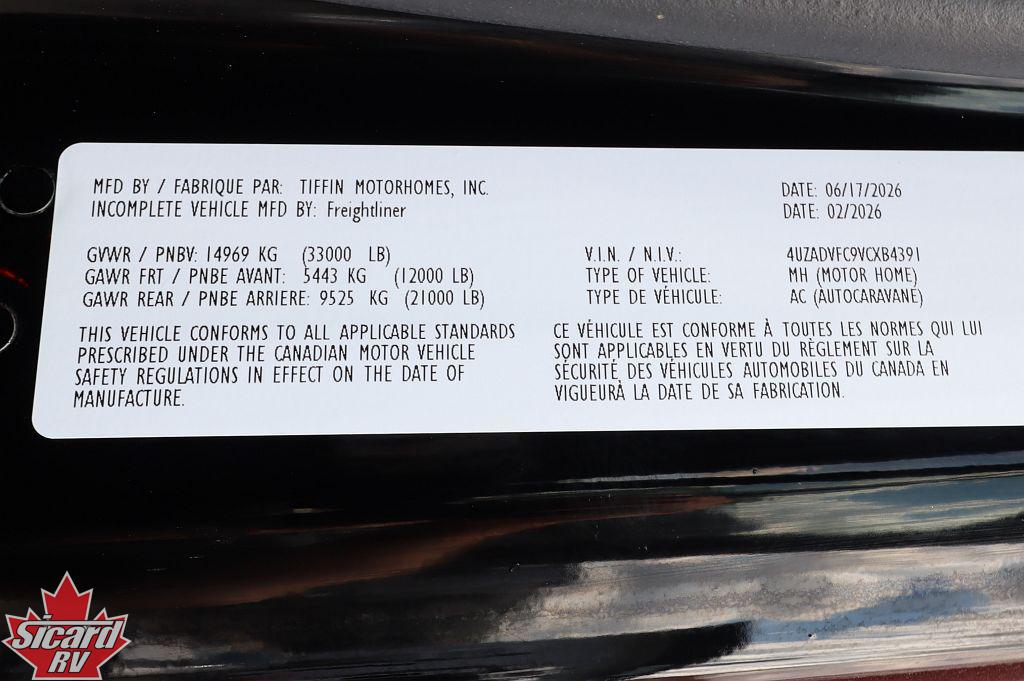 2027 TIFFIN ALLEGRO BAY 34DB
