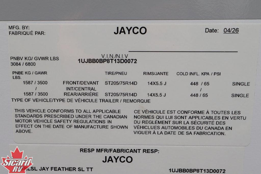 2026 JAYCO JAY FEATHER SL 25RLSL