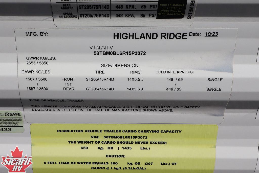 2024 HIGHLAND RIDGE OPEN RANGE 20MB
