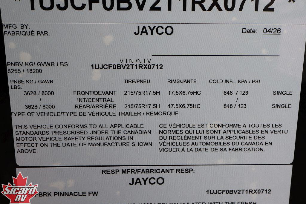 2026 JAYCO PINNACLE 38FBRK