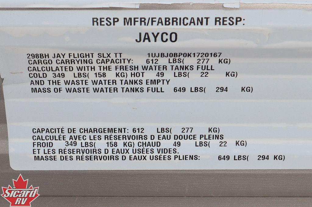 2019 JAYCO JAY FLIGHT SLX 8 298BH