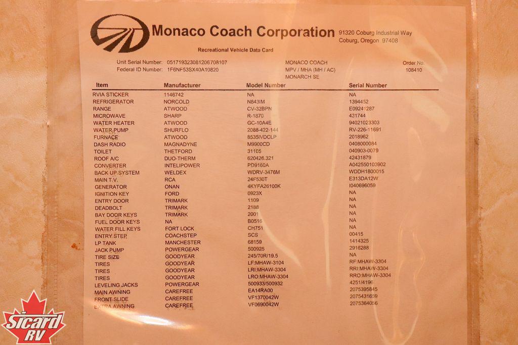 2005 MONACO MONARCH SE 30PDD