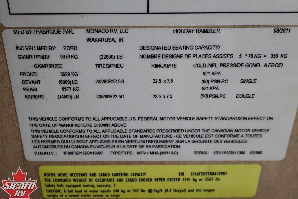 2012 HOLIDAY RAMBLER VACATIONER 36SBT