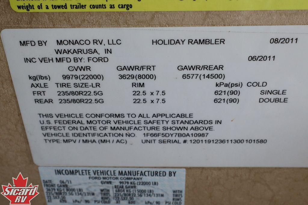 2012 HOLIDAY RAMBLER VACATIONER 36SBT