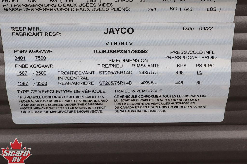 2022 JAYCO JAY FLIGHT SLX 8 265TH