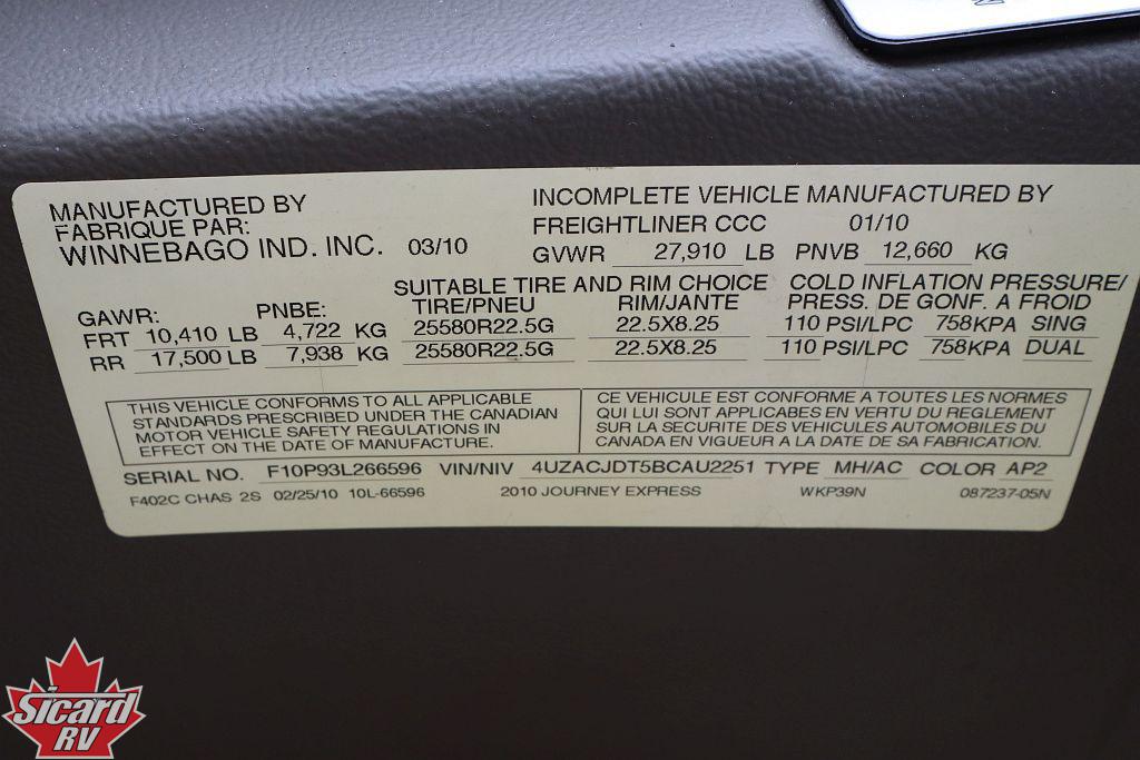 2011 WINNEBAGO JOURNEY EXPRESS 39N