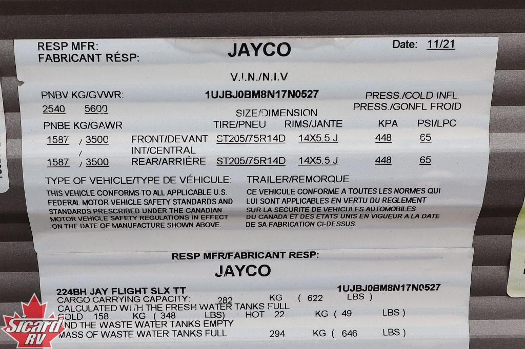 2022 JAYCO JAY FLIGHT SLX 8 224BH