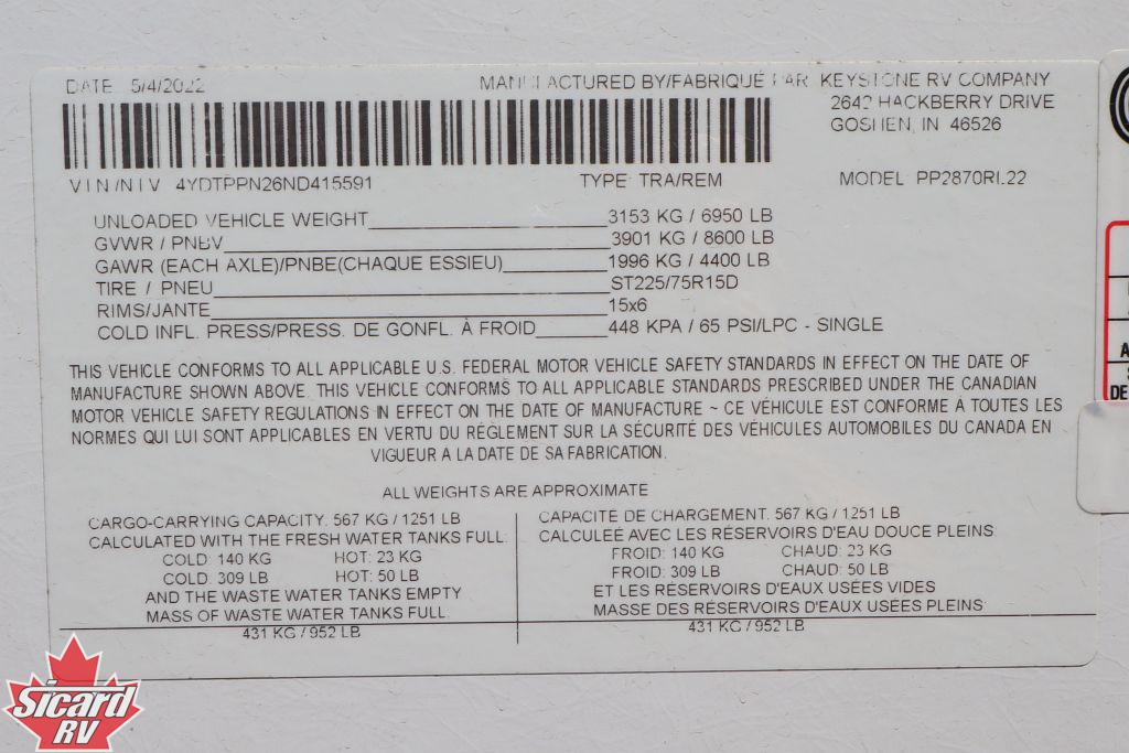 2022 KEYSTONE PASSPORT GT SERIES 2870RL