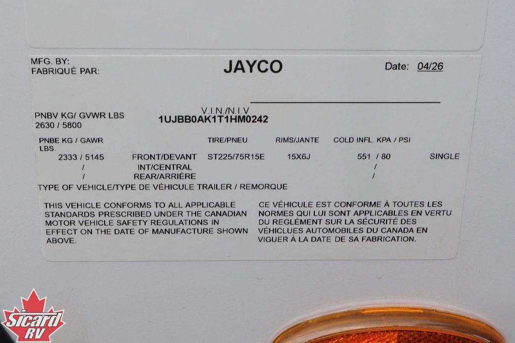 2026 JAYCO JAY FEATHER AIR 19MBS