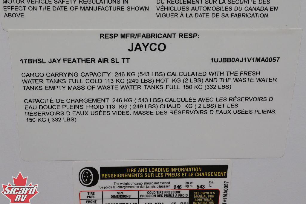 2027 JAYCO JAY FEATHER AIR SUPER LITE 17BHSL