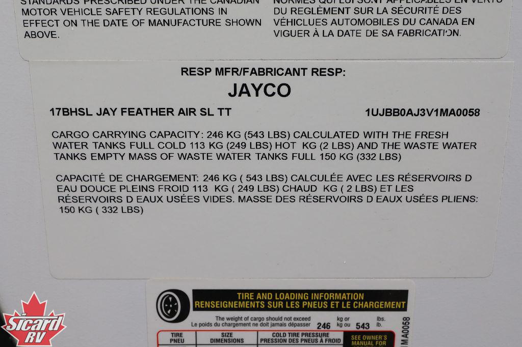 2027 JAYCO JAY FEATHER AIR SUPER LITE 17BHSL