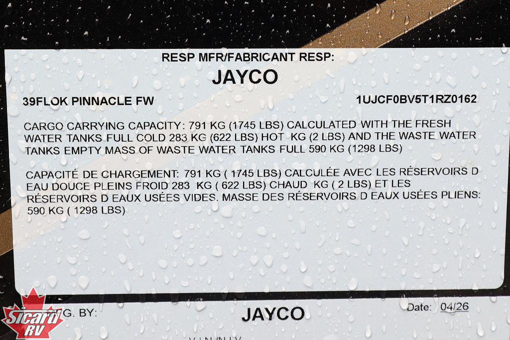 2026 JAYCO PINNACLE 39FLOK