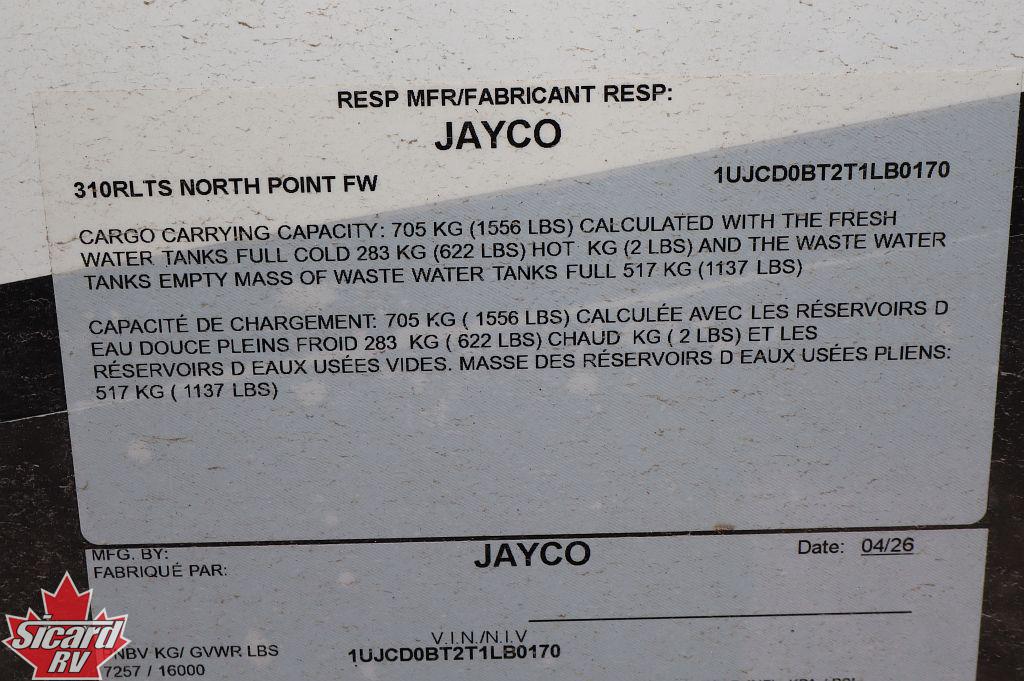 2026 JAYCO NORTH POINT 310RLTS