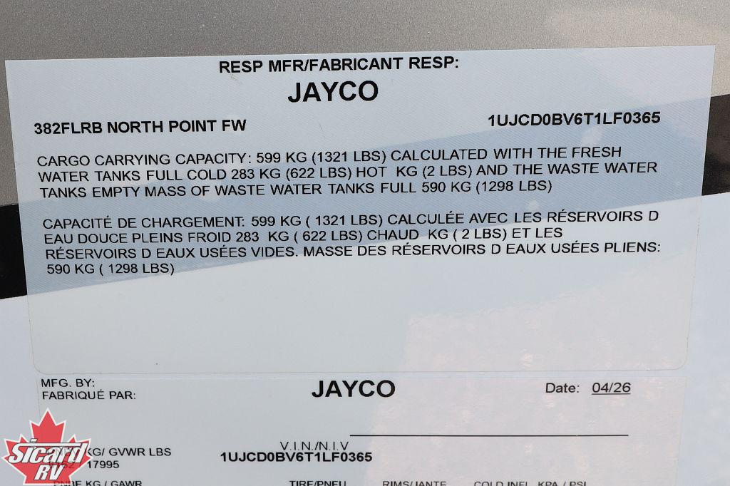 2026 JAYCO NORTH POINT 382FLRB