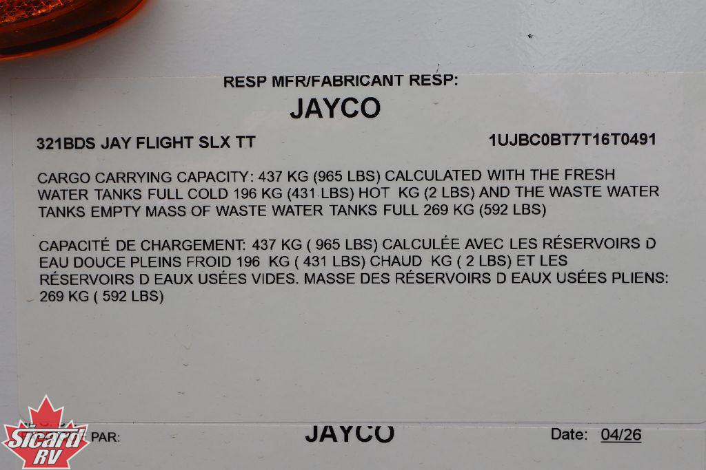 2026 JAYCO JAY FLIGHT SLX 321BDS