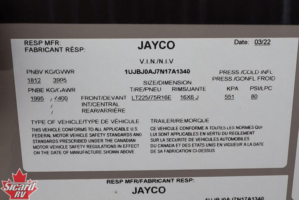 2022 JAYCO JAY FLIGHT SLX 7 195RB