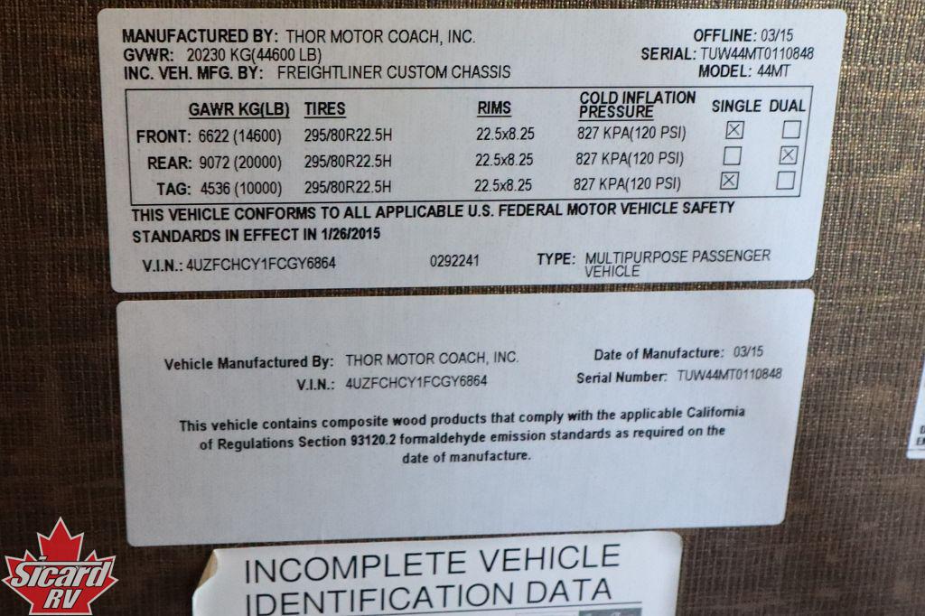 2015 THOR TUSCANY 44MT