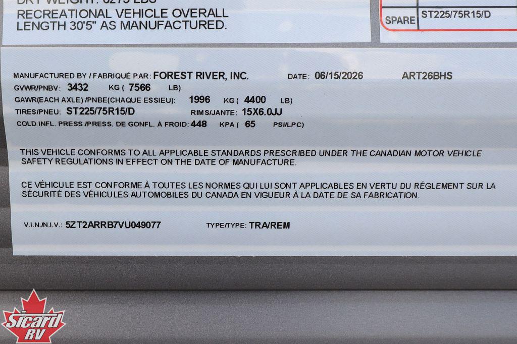 2027 FOREST RIVER AURORA LIGHT 26BHS