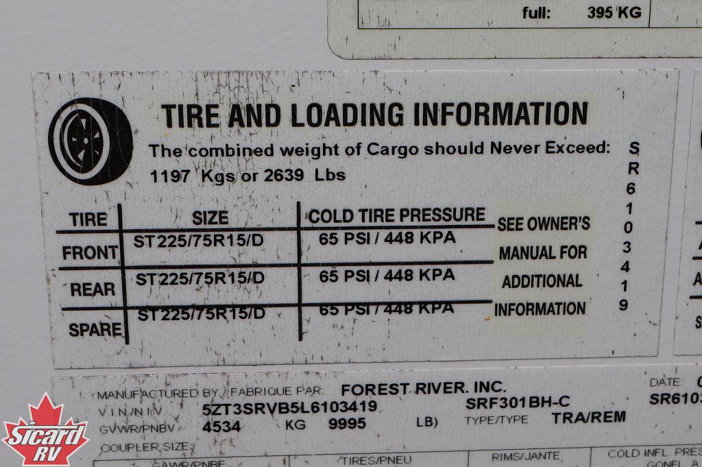 2020 FOREST RIVER SABRE 301BH