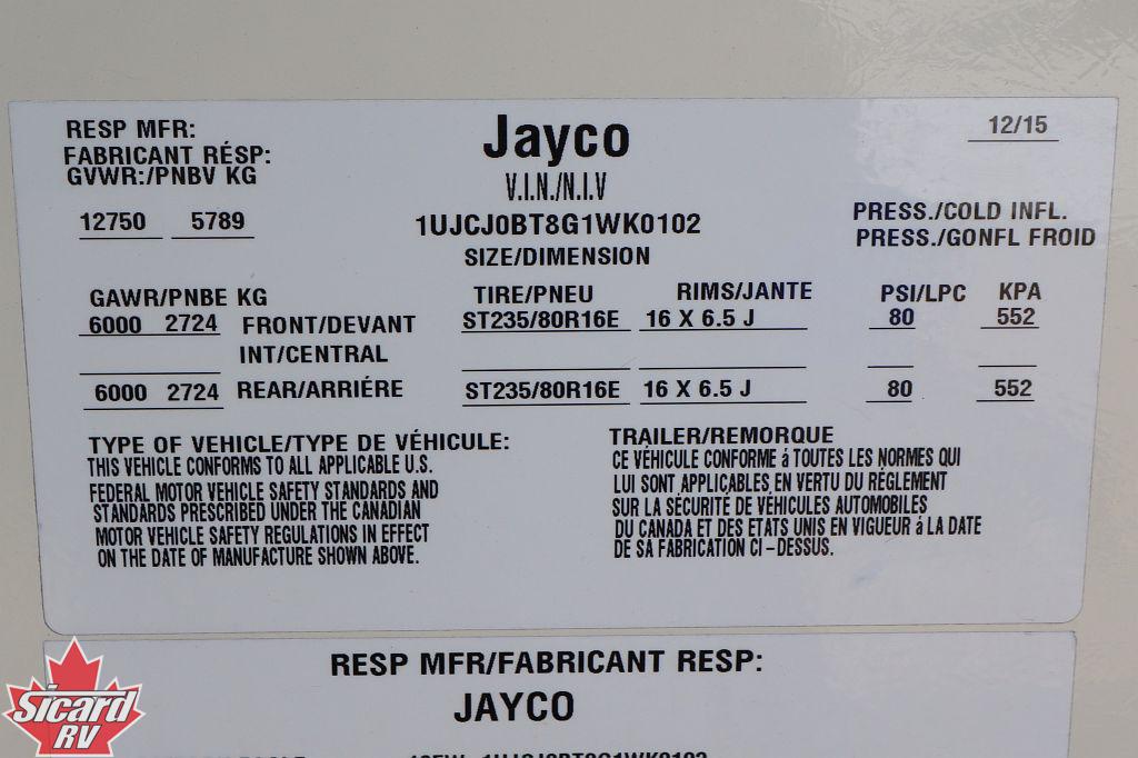 2016 JAYCO EAGLE 317RLOK