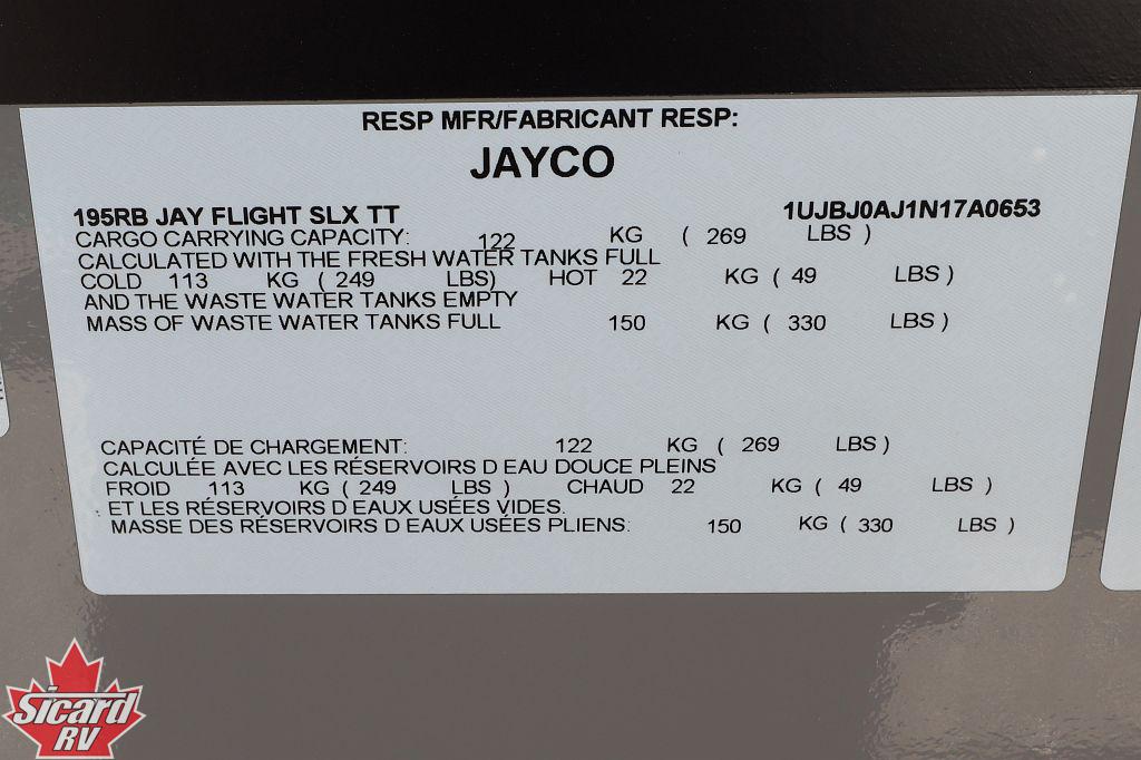 2022 JAYCO JAY FLIGHT SLX 7 195RB