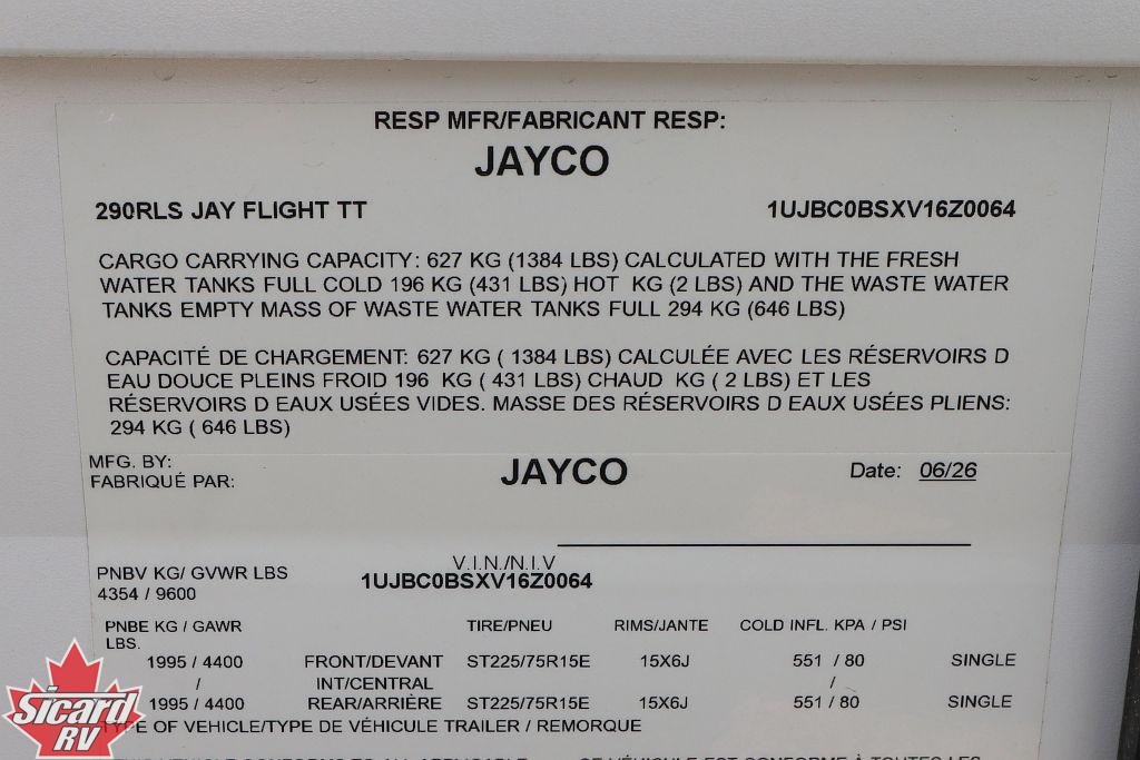 2027 JAYCO JAY FLIGHT 290RLS