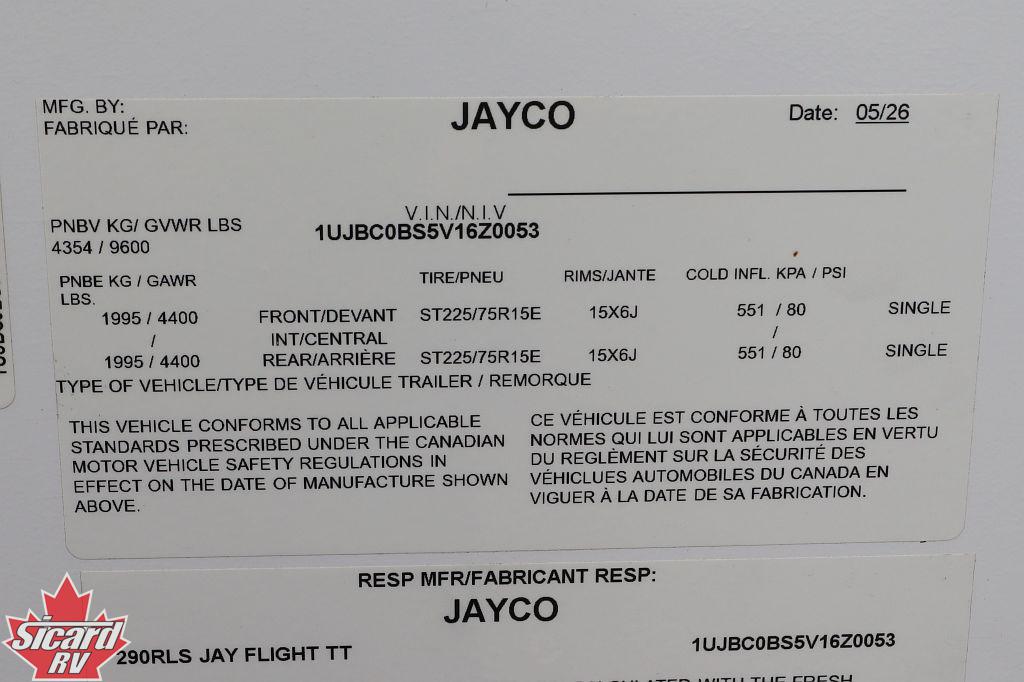 2027 JAYCO JAY FLIGHT 290RLS