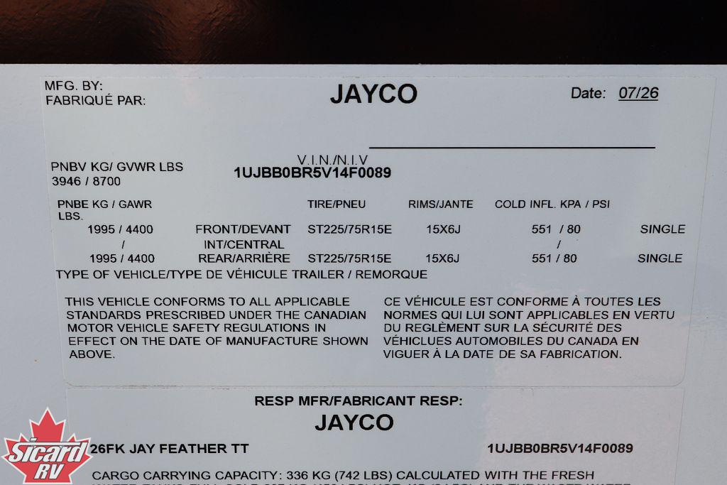 2027 JAYCO JAY FEATHER 26FK
