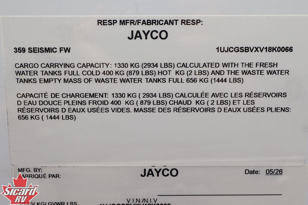 2027 JAYCO SEISMIC 359