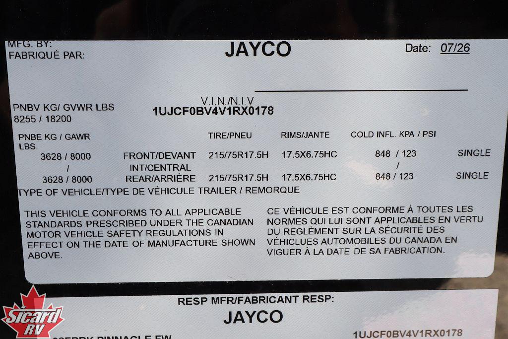 2027 JAYCO PINNACLE 38FBRK
