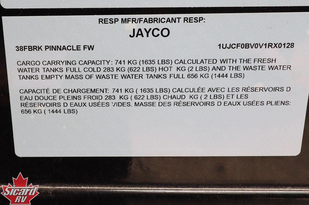 2027 JAYCO PINNACLE 38FBRK