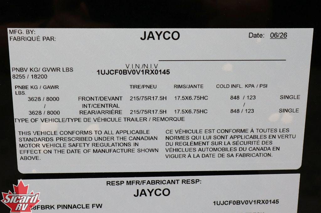 2027 JAYCO PINNACLE 38FBRK