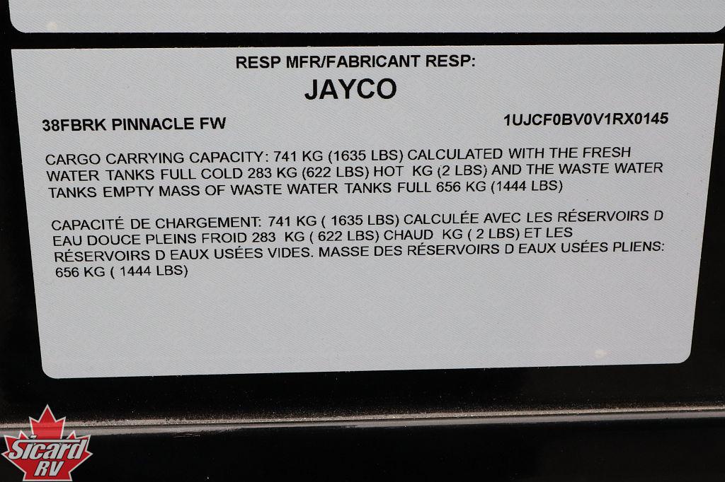 2027 JAYCO PINNACLE 38FBRK