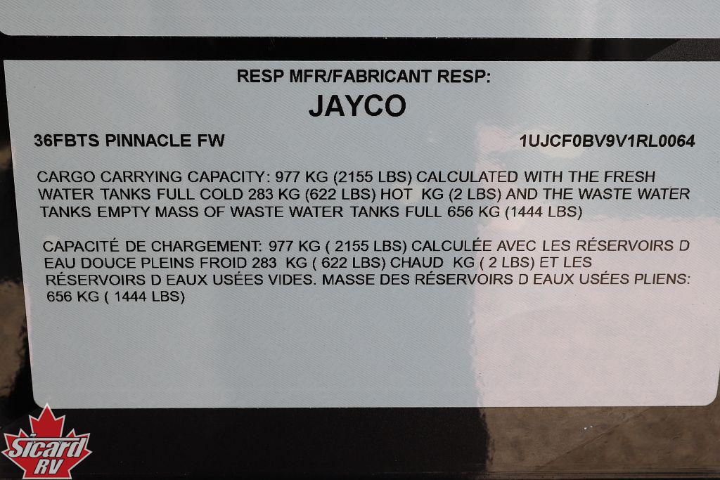 2027 JAYCO PINNACLE 36FBTS
