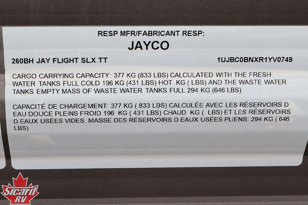 2024 JAYCO JAY FLIGHT SLX 260BH