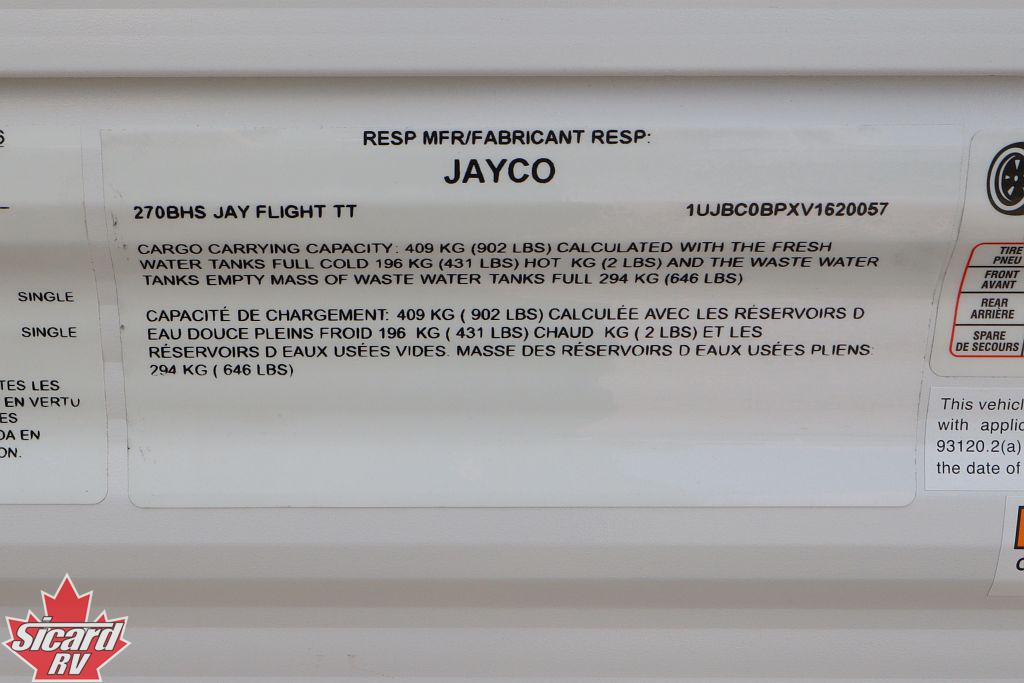 2027 JAYCO JAY FLIGHT 270BHS
