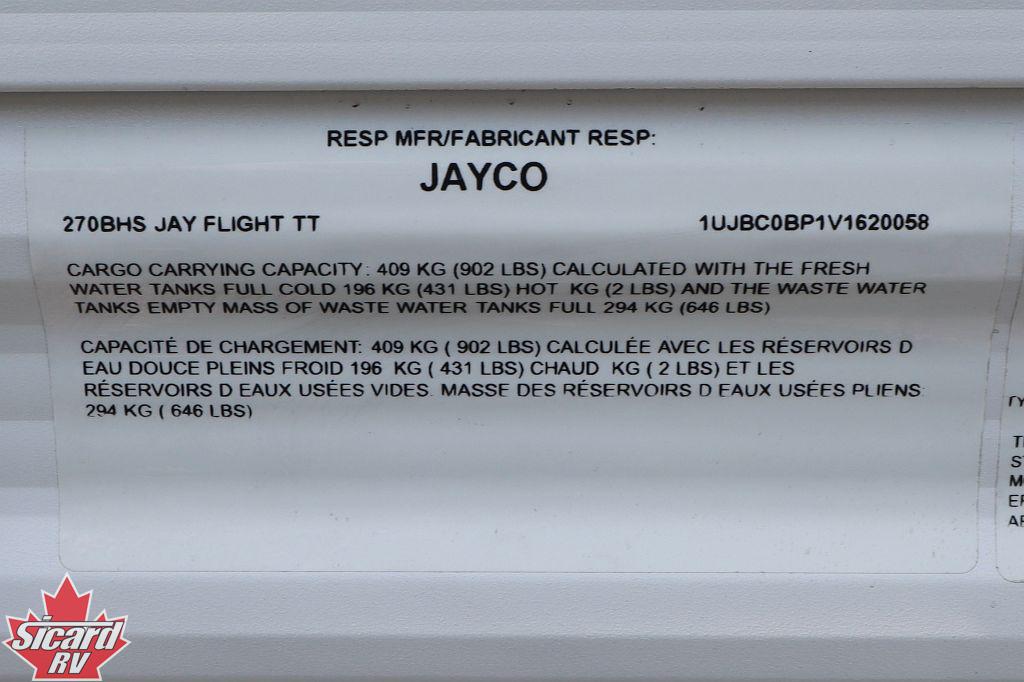 2027 JAYCO JAY FLIGHT 270BHS