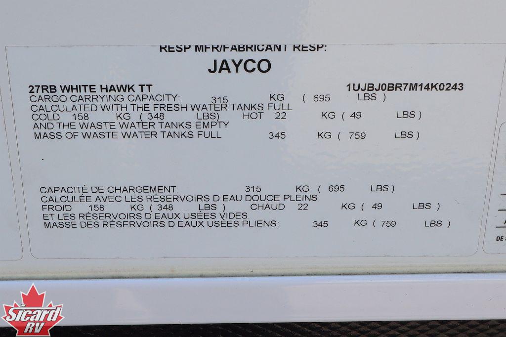 2021 JAYCO WHITE HAWK 27RB