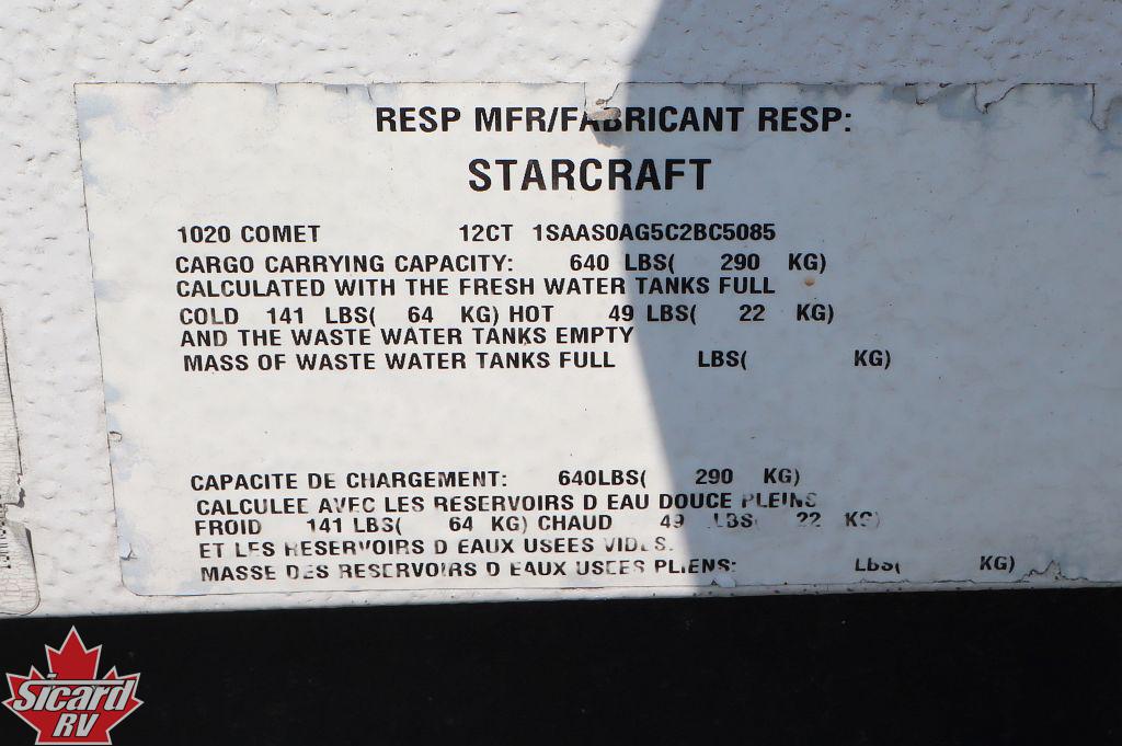 2012 STARCRAFT COMET 1020