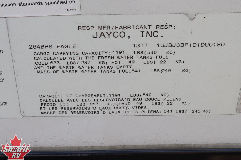2013 JAYCO EAGLE 284BHS