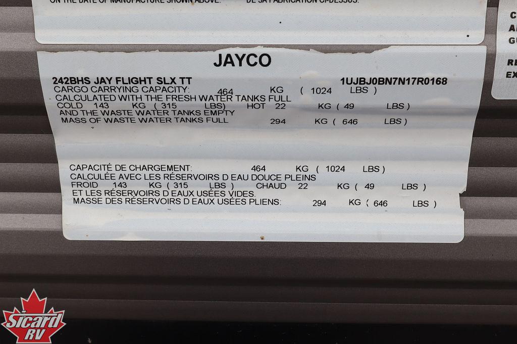 2022 JAYCO JAY FLIGHT SLX 8 242BHS