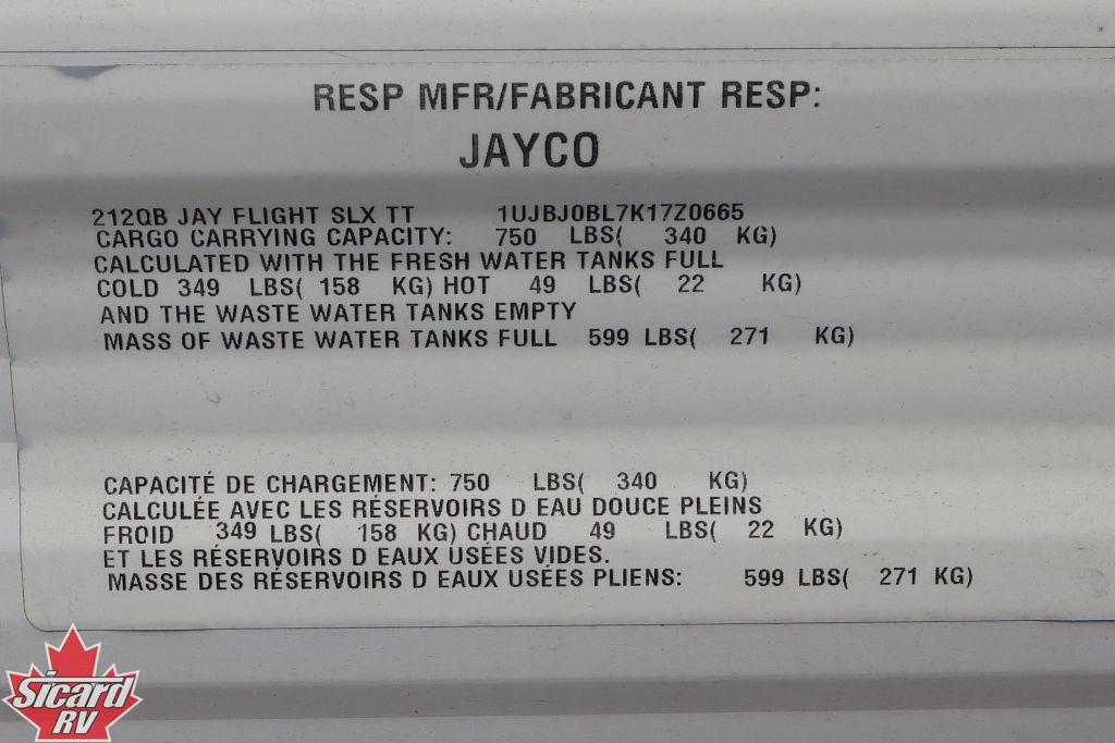 2019 JAYCO JAY FLIGHT SLX 8 212QB
