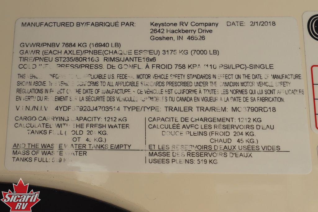 2018 KEYSTONE MONTANA 3790RD