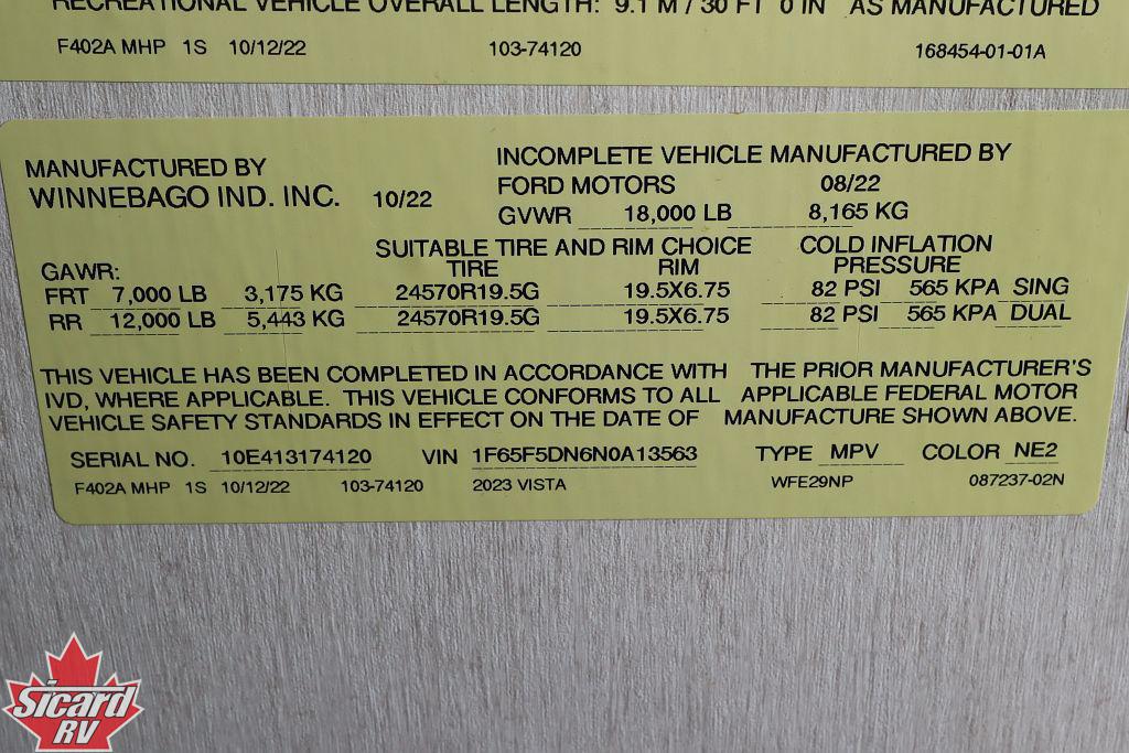 2023 WINNEBAGO VISTA 29NP