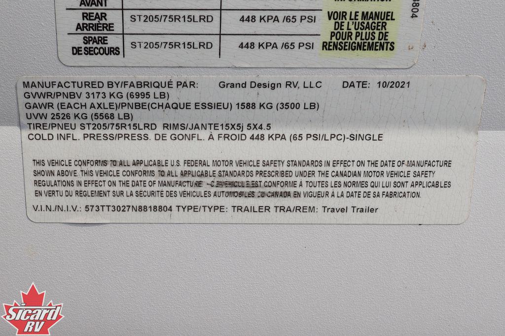 2022 GRAND DESIGN TRANSCEND 247BH