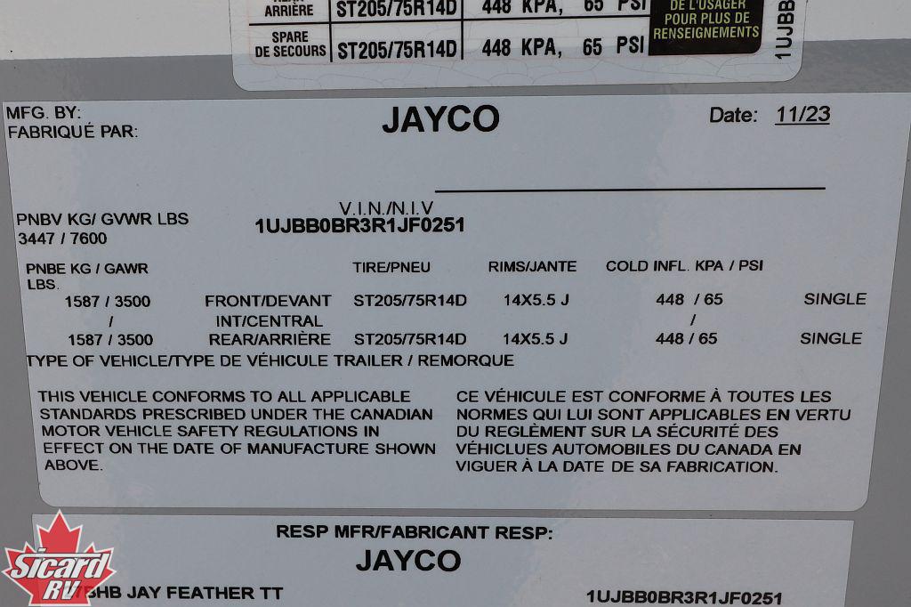 2024 JAYCO JAY FEATHER 27BHB