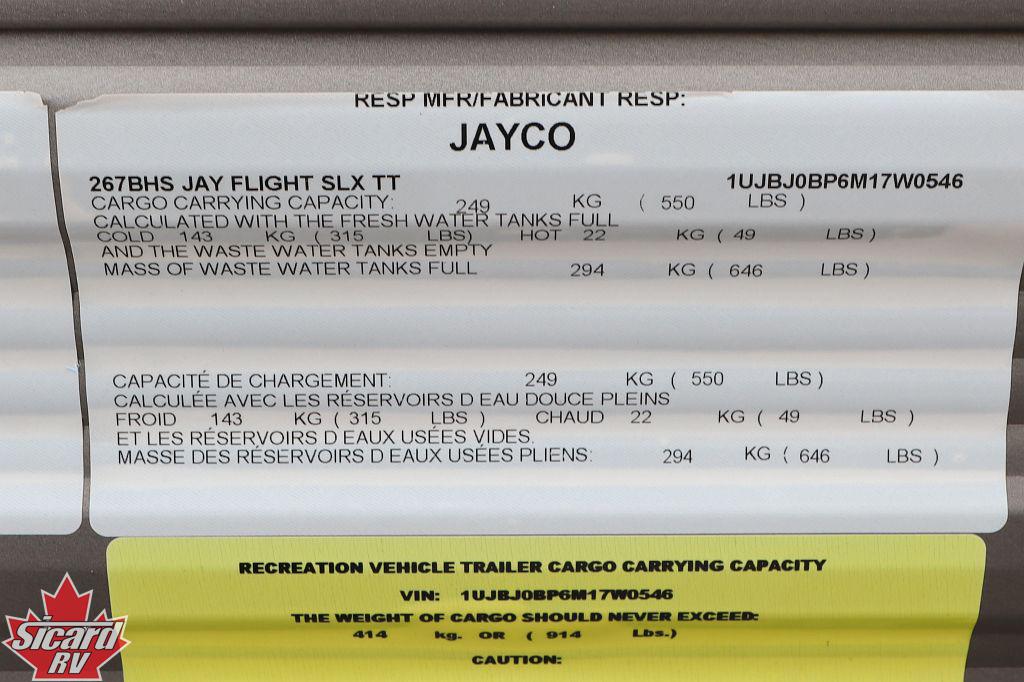 2021 JAYCO JAY FLIGHT SLX 267BHS