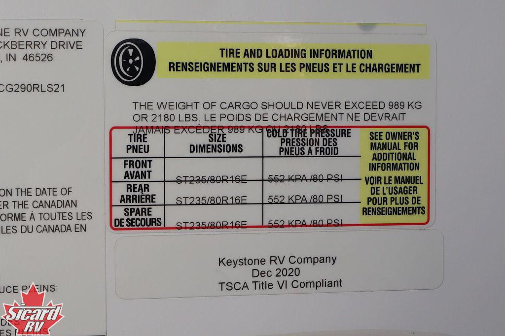 2021 KEYSTONE COUGAR 290RLS